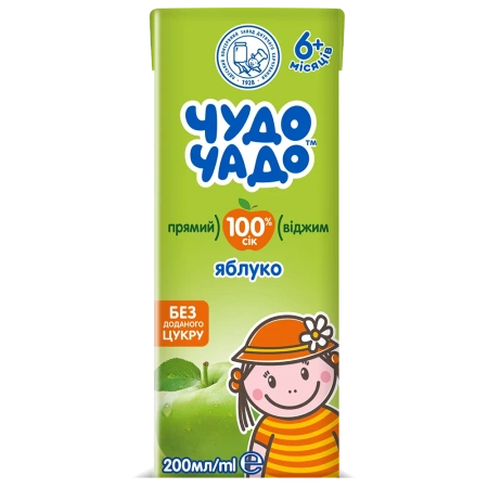 ЧУДО-ЧАДО Сок яблоко прямого отжима 200мл